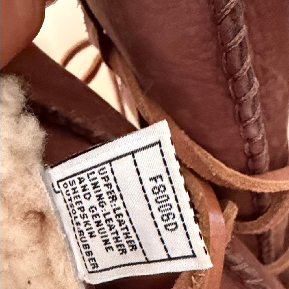 UGG Women's Tan Shearling Lace-Up Boots - Picture 5 of 7